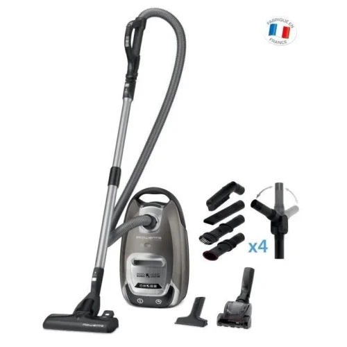 Aspirateur Avec Sac Capacité 4,5L 750W Accessoires Spéciaux Poils d’Animaux et Voiture Rowenta RO6466EA Silence Force Home & Car Pro