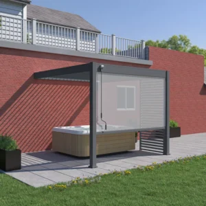 Pergola Bioclimatique Ombréa VS 3x3M adossée – Anthracite V2