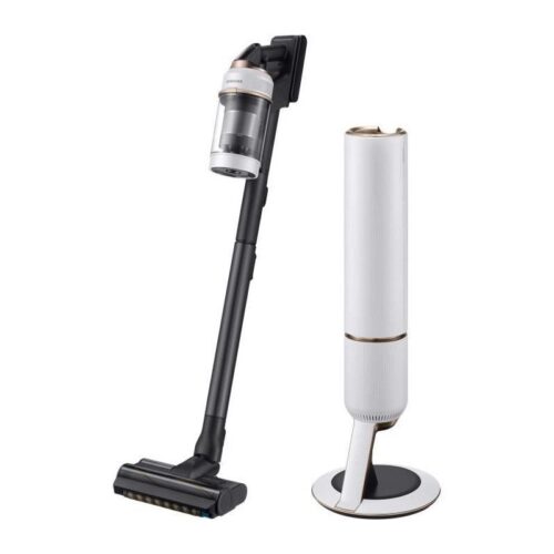 Aspirateur balai Samsung Bespoke Jet Plus Pet avec Clean Station 2.0 – 210 AW et Mini brosse Pet Tool pour les foyers avec animaux