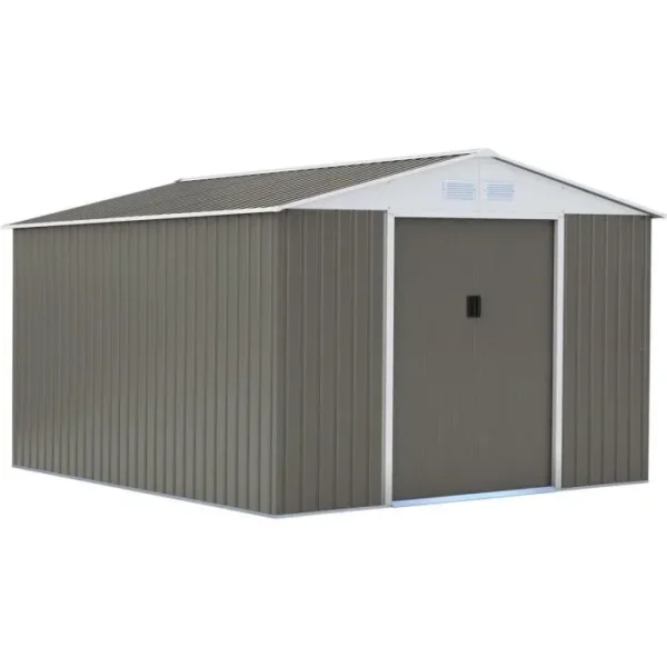 Abri de jardin métal "Dallas" - 15,16 m² - Taupe
