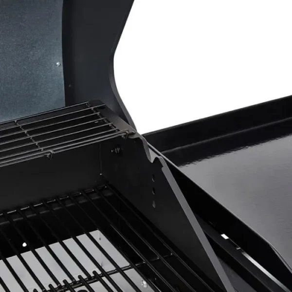 Barbecue à charbon + Plancha à gaz Bi Energy Gun Metal Brasero Favex 110 cm Noir – Image 3