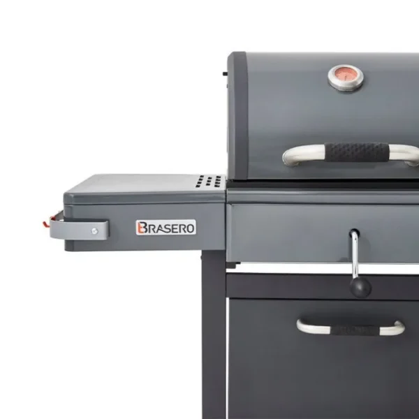 Barbecue à charbon + Plancha à gaz Bi Energy Gun Metal Brasero Favex 110 cm Noir – Image 6