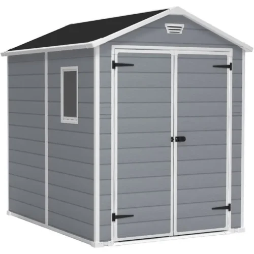 Keter Abri de jardin Manor 68DD, Abri résistant aux intempéries, Gris – 236.8 x 185.8 x 227cm