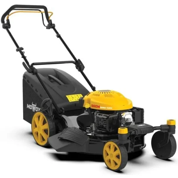 Tondeuse thermique à roues pivotantes 3en1 de 56cm tractée Mowox PM5690SZT - carter acier - Moteur Mowox DG900 de 196CC