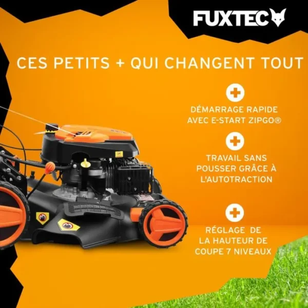 Tondeuse thermique autotractée démarrage électrique 196cm3 51cm - FUXTEC FX-RM5196eS - 6CV 60L – Image 2