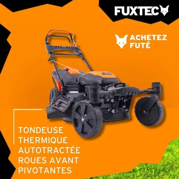 Tondeuse thermique autotractée 51cm 170cm3 - FUXTEC FX-RM5170agile - Roues Pivotantes 60L Easy Clean Mulching – Image 4