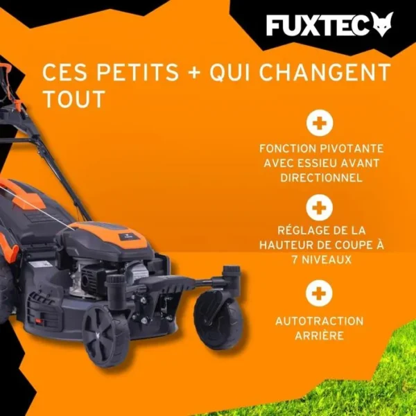 Tondeuse thermique autotractée 51cm 170cm3 - FUXTEC FX-RM5170agile - Roues Pivotantes 60L Easy Clean Mulching – Image 2